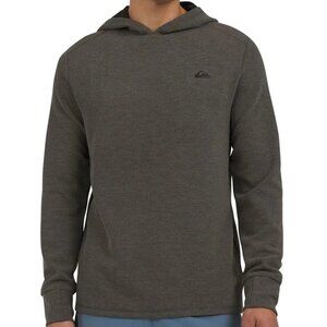 Quiksilver Men's Textured Pullover Sweater Hoodie, Grey, L